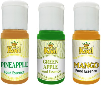 Mr.Kool Liquid Food Essence Pineapple, Green Apple and Mango 20ml Each.Pack of 3 Pineapple Liquid Food Essence(60 ml)