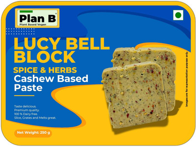 Plan B Lucy Bell Herb & Spice Flavored Vegan Cheese|Plant-Based Dairy-Free Cheese Block Cheese Granules Food Essence(250 g)