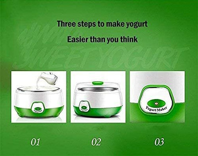 DN BROTHERS Yogurt Maker Machine, Stainless Steel Inner Container Electric Yogurt Maker 26 220 W Food Processor(White, Green)