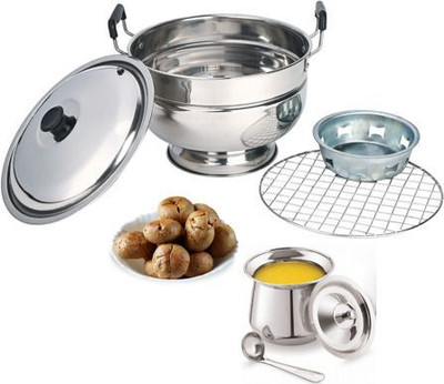 Narayani Enterprises Stainless Steel Bati Oven/Pizza Maker/Gas Tandoor/Barbeque Griller with Ghee Pot Pizza Maker(Silver)