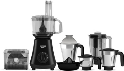 HAVELLS FOODO PROCESSOR |Attachement Box| Flow Breaker Jars|21000 Rpm| 750 W Food Processor(Black)