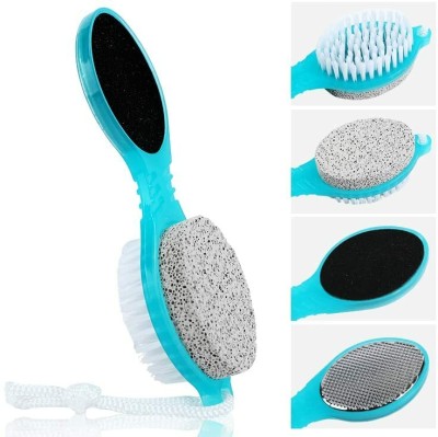 KRITI FASHION 4in1MultiUse Pedicure&Manicure Paddle Brush ,Cleanse,Scrub,File and Buff(Multicolor)