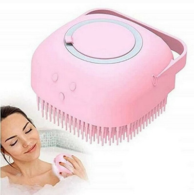 Masox Store Silicone soft cleaning bath body brush with shampoo dispenser _246
