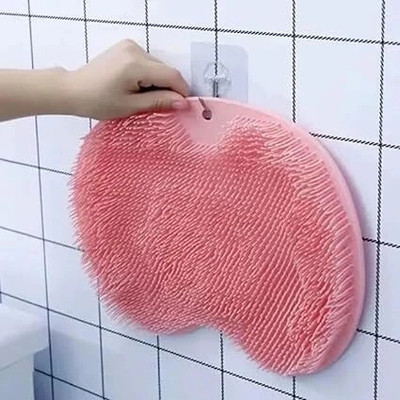 Sanivya Shower Foot Scrubber Mat Hands Free Back Scrubber for Shower Wall Mounted Bath(Multicolor)