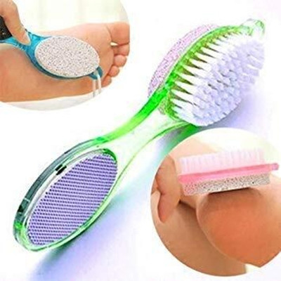 jntsimpex 4-in-1 pedicure foot brush/Pumice Stone Pedicure Scrub Exfoliate Remover Tool(Multicolor)