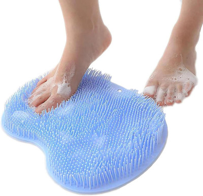 SIMESTICH Silicone Shower Foot Scrubber Mat with Suction Cups for Cleaning & Massage(Multicolor)