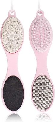 banira Pedicure Paddle Multi-use Foot Care Brush Pumice Scrubber Scraper(Pink)