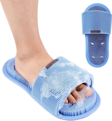 Dhvyant Mart Silicon Exfoliating Dead Skin Foot Massager Slipper With Non-Slip Suction Cups(Blue)