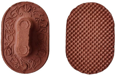 QWGPT HANDICRAFT Clay Foot Scrubber 2 PCS(Brown)