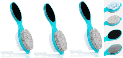 Elecsera 4in1 Multi Use Pedicure & Manicure Paddle Brush ,Cleanse, Scrub, File and Buff