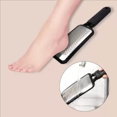 Glamezone Black Pedicure Stainless Steel Foot Scrubber for Dry Cracked Feet