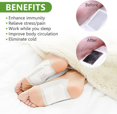 MAITRI ENTERPRISE Premium Quality Cleansing Detox Foot Patch Toxin Remover(2Pkt-20 Pads) M176