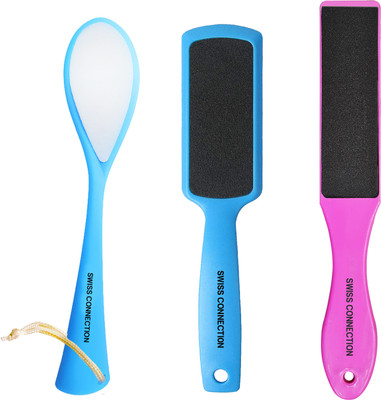 Swiss Connection Foot File Scrubber- Double-Sided Dead Skin-Callus Remover(Multi-Color)Pack Of 3