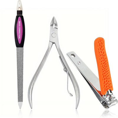 Swiss Connection Manicure & Pedicure Nail Filer, Nail Clipper, Toenail Correction Nipper
