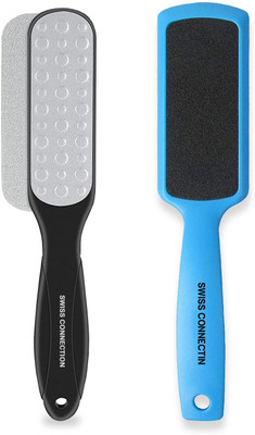 Swiss Connection Foot File Scrubber- Double-Sided Dead Skin-Callus Remover(Multi-Color)Pack Of 2