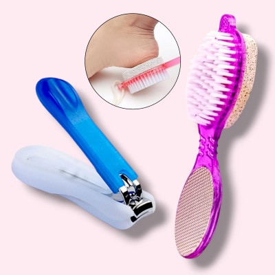 Yolin Compact Pedicure Brush and Nail Cutter for Easy At-Home Foot Care