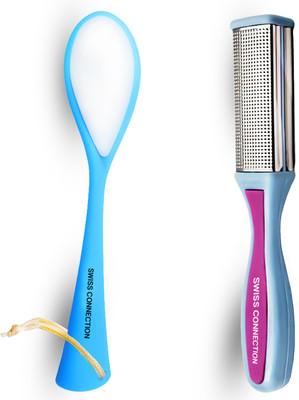 Swiss Connection Foot Files Scrubber-Dead Skin-Callus Remover Double-Sided-Multi-Color Pack Of 2