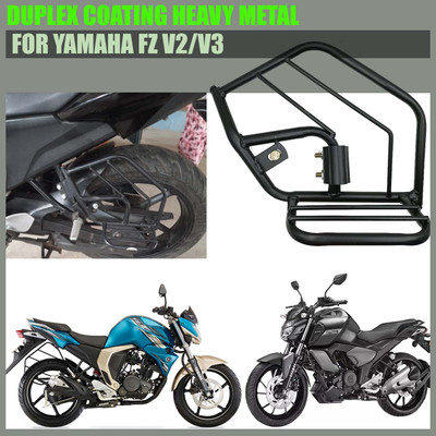 AutoGnix GENIUNE FITTING QUALITY HEAVY METAL FOOTREST GUARD FOR YAMAHA FZ V2/V3 Foot Rest(Black)