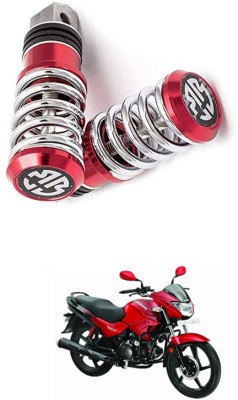 LOVMOTO Spring Coil Style Bike Foot Pegs Foot Rest Ped Set of 2 a164 Foot Rest(Red, Silver)