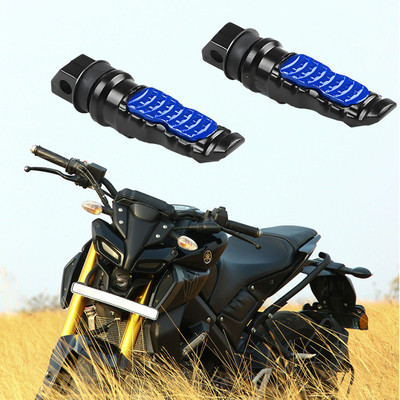 RACER'S EDGE Premium Aluminum Rear Footrest Pegs for MT-15 Bike Heavy-Duty, Non-Slip Design Foot Rest(Blue)