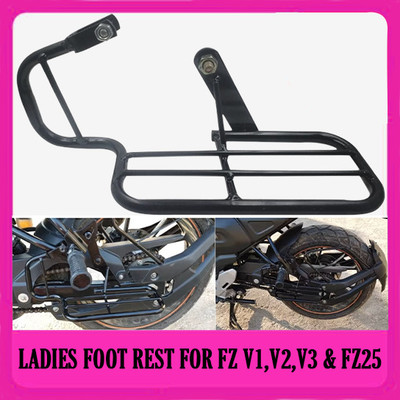 DAZZRIDE Metal Duplex Coating Footrest Stand Yamaha Compatible for FZ V1,V2,V3 AND FZ 25 Foot Rest(Black)