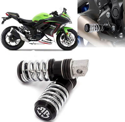 AUTO PEARL Spring Coiled Foot Rest Black for Ninja 300 Foot Rest(Black, Silver)