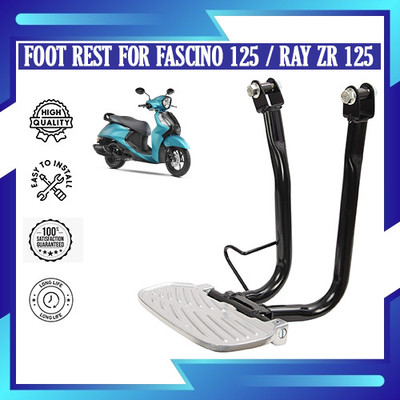 DAZZRIDE Tandem/Pillion Footrest for Fascino 125 Fi/RayZR 125 Fi Foot Rest(Silver, Black)