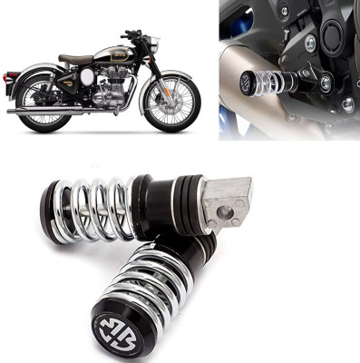 AUTO PEARL Anti Theft Motorcycle Security Alarm System with 2 Remotes for Classic Chrome Foot Rest(Black)
