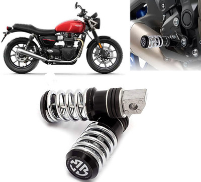 AUTO PEARL Anti Theft Motorcycle Security Alarm System with 2 Remotes for Speed Twin BS6 Foot Rest(Black)