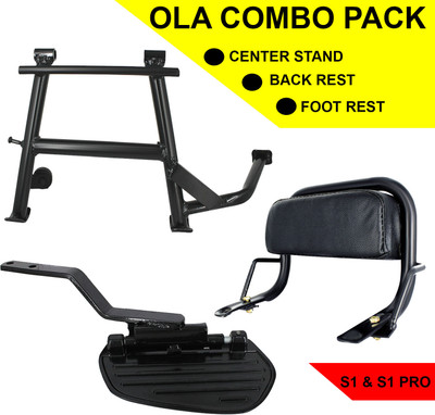 Otoroys S1/S1 PRO Pillion Rider Back Rest, Center Stand and Ladies Foot Rest(Black)