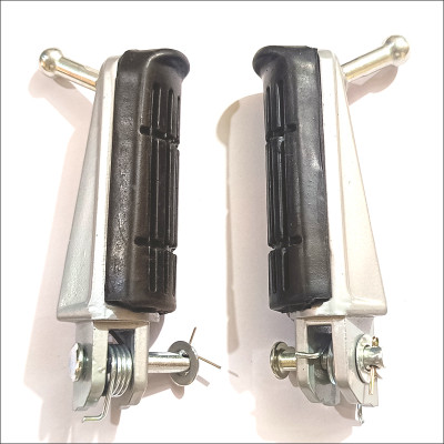 TRP Traders FZ FRONT FOOT REST BOTH LEFT AND RIGHT Foot Rest(Black, Silver)