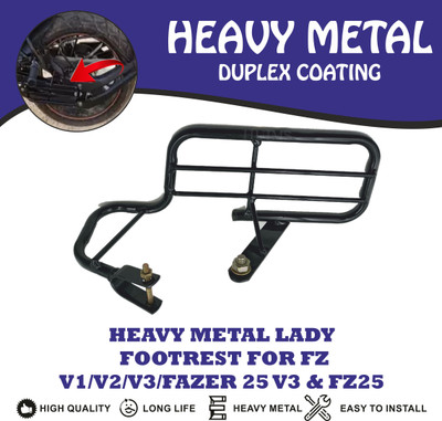 Huims HMX- PREMIUM QUALITY METAL LADY FOOTREST FOR FZ V1,V2,V3 AND FZ25 NEW MODEL Foot Rest(Black)