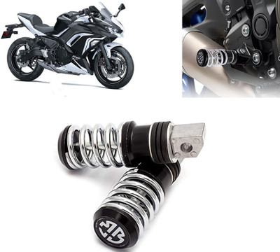 AUTO PEARL Spring Coiled Foot Rest Black for Ninja 650 BS6 Foot Rest(Black, Silver)