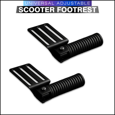 BRXR Universal Adjustable Folding Footrest For Scooty | Durable Metal Pedal Foot Rest Foot Rest(Black)