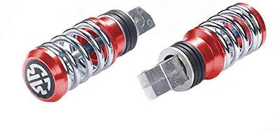 VLS AUTOMOTIVE Coil Spring Style Bike Foot Pegs (Set of 2) Foot Rest(Red)