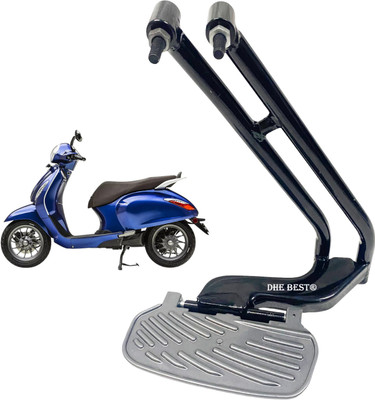Dhe Best Heavy Metal Rear Ladies footrest assembly For Chetak 2903 Foot Rest(Black, Silver)