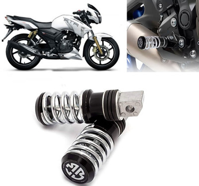 AUTO PEARL Anti Theft Motorcycle Security Alarm System with 2 Remotes for Apache RTR 180 Foot Rest(Black)