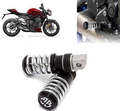 AUTO PEARL Spring Coiled Foot Rest Black Set of 2 for Street Triple RS BS6 Foot Rest(Black)