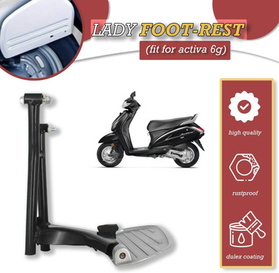 INGPRIDE NEW_High Quality Foldable Ladies Footrest For ACTIVA 6G Foot Rest(Black)