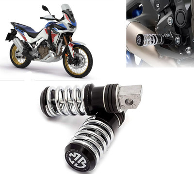 AUTO PEARL Spring Coiled Foot Rest Black for Africa Twin Foot Rest(Black, Silver)