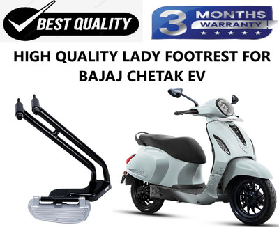 DAZZRIDE High Quality Passenger Lady Step Footrest Compatible for CHETAK EV Foot Rest(Black, Silver)