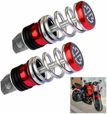 Philomena Universal Stylish Heavy Duty Aluminium Spring Coil Bike Foot Rest peds Foot Rest(Red)