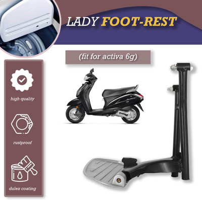 SHOWRIDE New Design Foldable Ladies Footrest For ACTIVA 6G Foot Rest(Black)