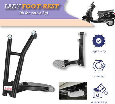 Allowing High Quality Foldable Ladies Footrest For ACTIVA 6G Foot Rest(Black)