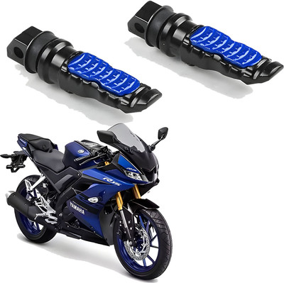 RACER'S EDGE CNC Aluminum Rear Footpeg Set for R15 V3, V4, R15M Heavy Duty Passenger Pegs Foot Rest(Blue, Black)