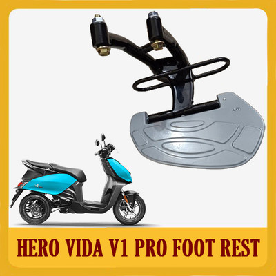 DAZZRIDE DZRD-X1 Lady Step Rear Footrest Compatible for Scooty Hero Vida V1 Pro Foot Rest(Silver, Black)