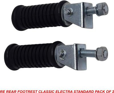Vtrust Rear Footrest Left Right for RE Bullet/Electra/Standard/Classic 350/500cc Foot Rest(Black, Silver)