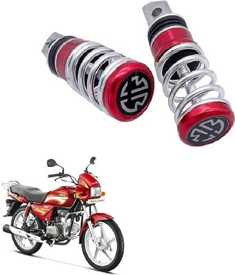 Golden Fox GOLDENFOX Universal Stylish Heavy Duty Aluminium Spring Coil Bike Foot Rest RED7 Foot Rest(Red)