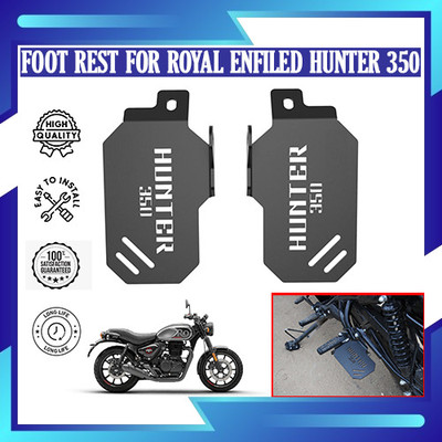 DAZZRIDE Heavy Royal Enfield Hunter 350 Rear Side Quality Lady Passenger Metal Foot Rest Foot Rest(Black)