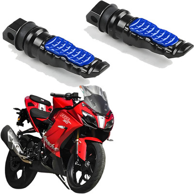 RACER'S EDGE CNC Aluminum Rear Footpeg Set for Apache RR310 Heavy Duty Passenger Foot Rest(Blue, Black)